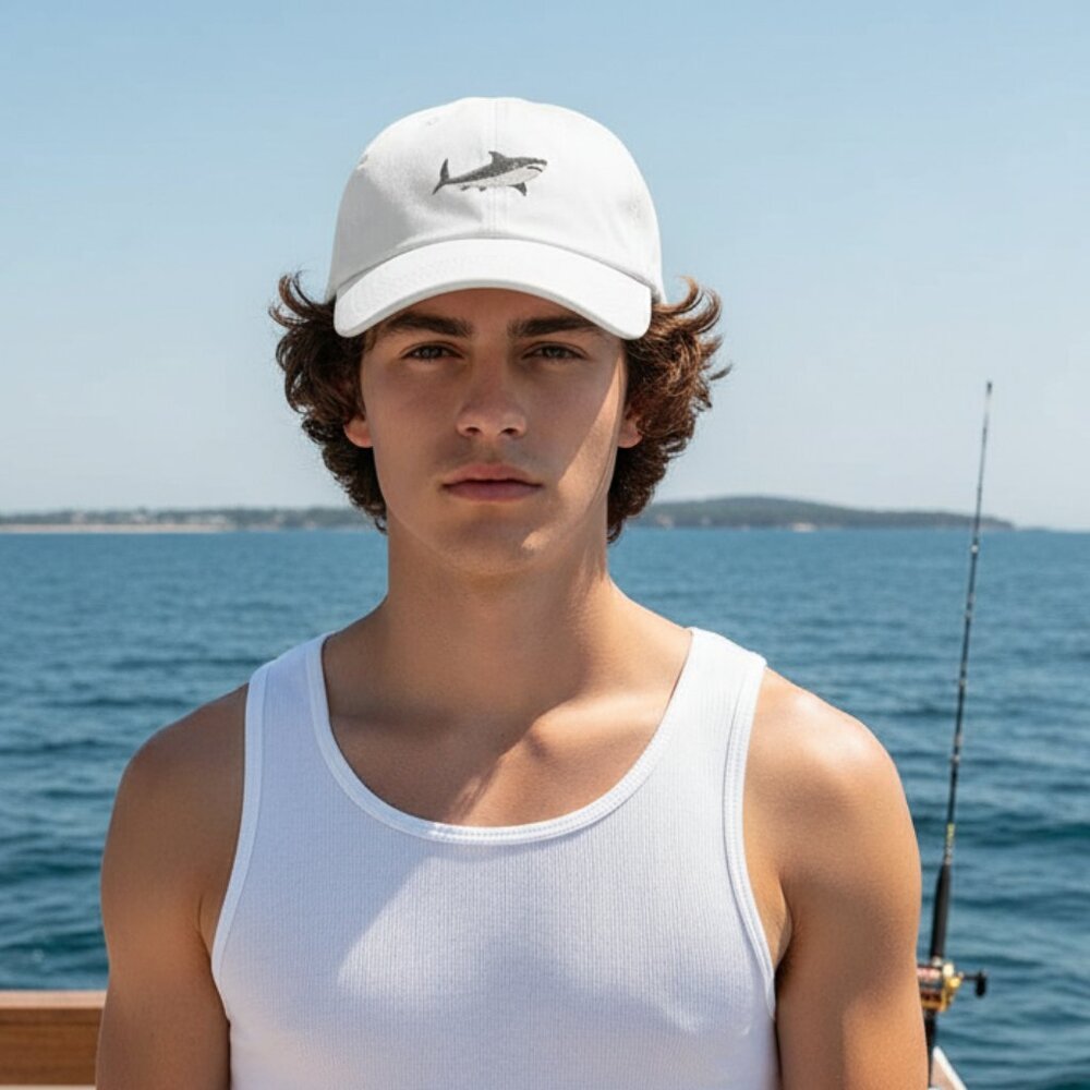 Shark Embroidered Baseball Hat Cap NWT